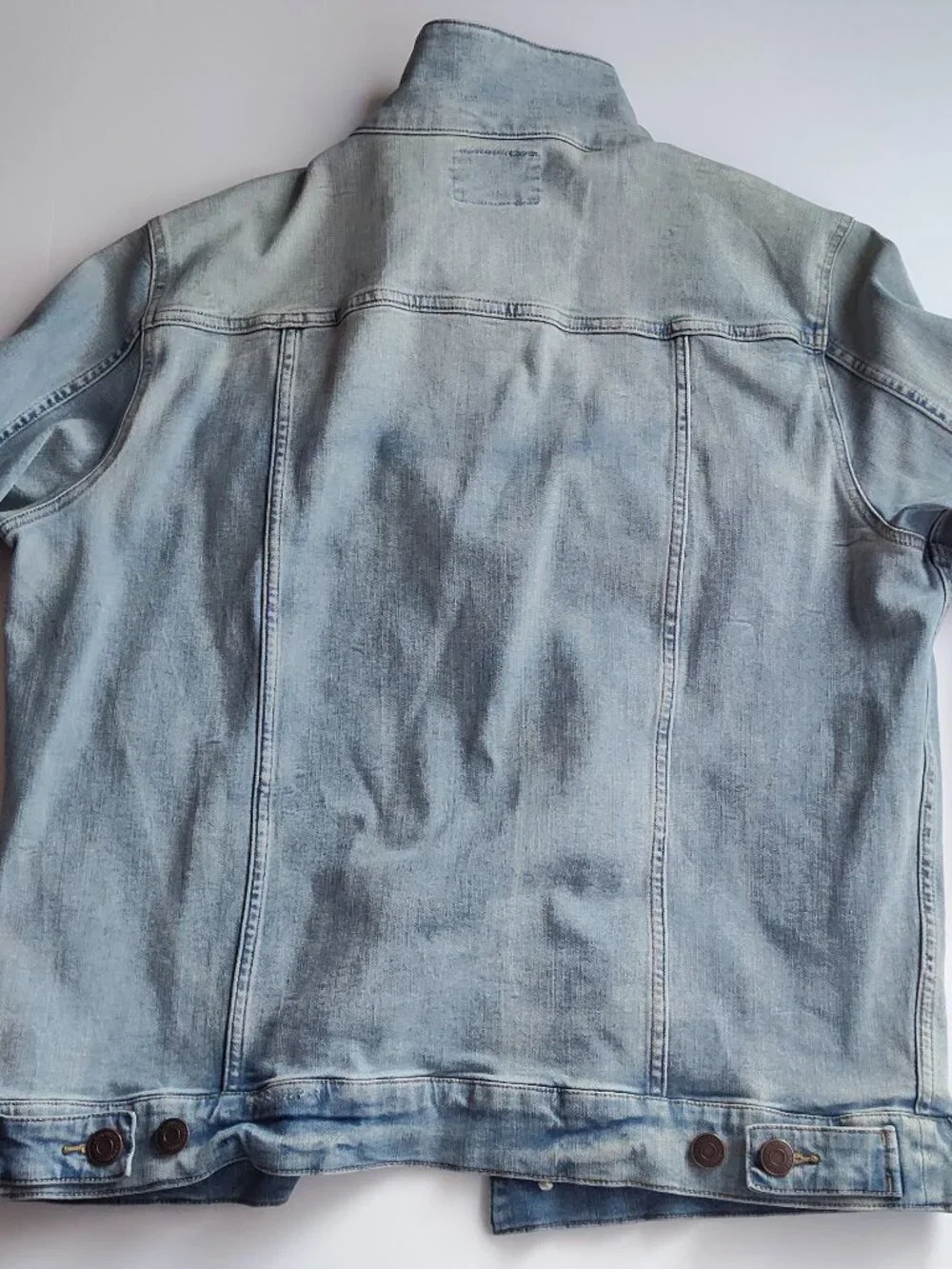 Aeropostale Men's Denim Jean Trucker Jacket Light Wash Size Large L Button Front
